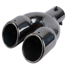 Load image into Gallery viewer, Brand New Universal Dual Gunmetal Round Shaped Stainless Steel Car Exhaust Pipe Muffler Tip Trim Straight