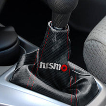 Load image into Gallery viewer, Brand New Universal Nismo Carbon Fiber Leather PVC Red Stitching Leather Gear Manual Shifter Shift Knob Boot