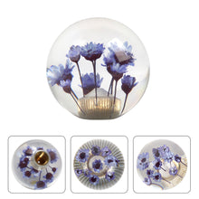 Load image into Gallery viewer, Brand New Universal Round Ball Crystal Clear Purple Flowers Manual Gear Shift Knob Shifter M8 M10 M12