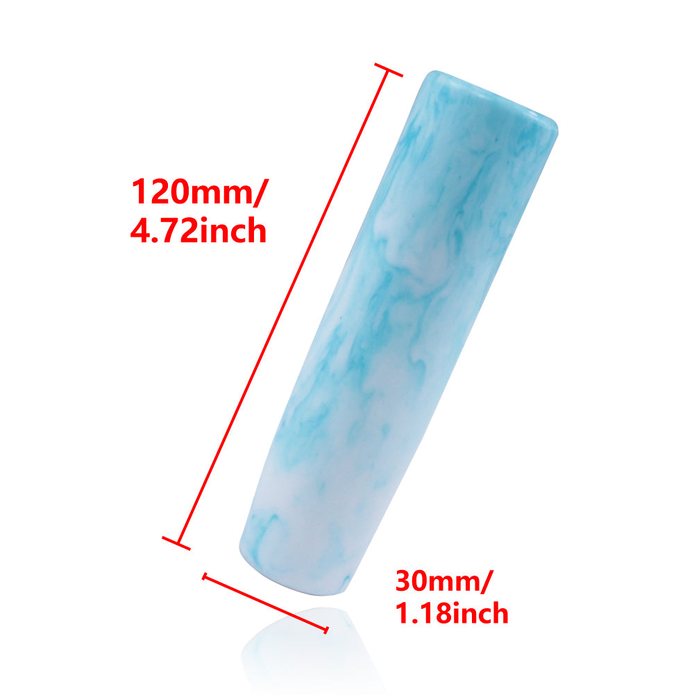 Brand New 12CM Universal Pearl Long White / Teal Stick Manual Car Gear Shift Knob Shifter M8 M10 M12