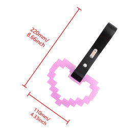 Brand New Minecraft Heart Purple (Glows in the Dark) JDM TSURIKAWA Ring Subway Train Bus Black Handle Strap Charm Drift