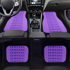 Brand New 4PCS UNIVERSAL BRIDE PURPLE Racing Fabric Car Floor Mats Interior Carpets