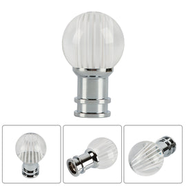 Brand New Universal Jdm Round Ball Crystal Clear White Stripes Manual Car Racing Gear Shift Knob Shifter M12 M10 M8