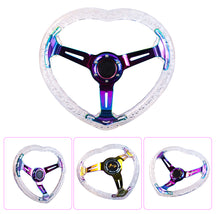 Load image into Gallery viewer, Brand New Universal 6-Hole 350MM Heart Clear Deep Dish Vip Crystal Bubble Neo Spoke Steering Wheel