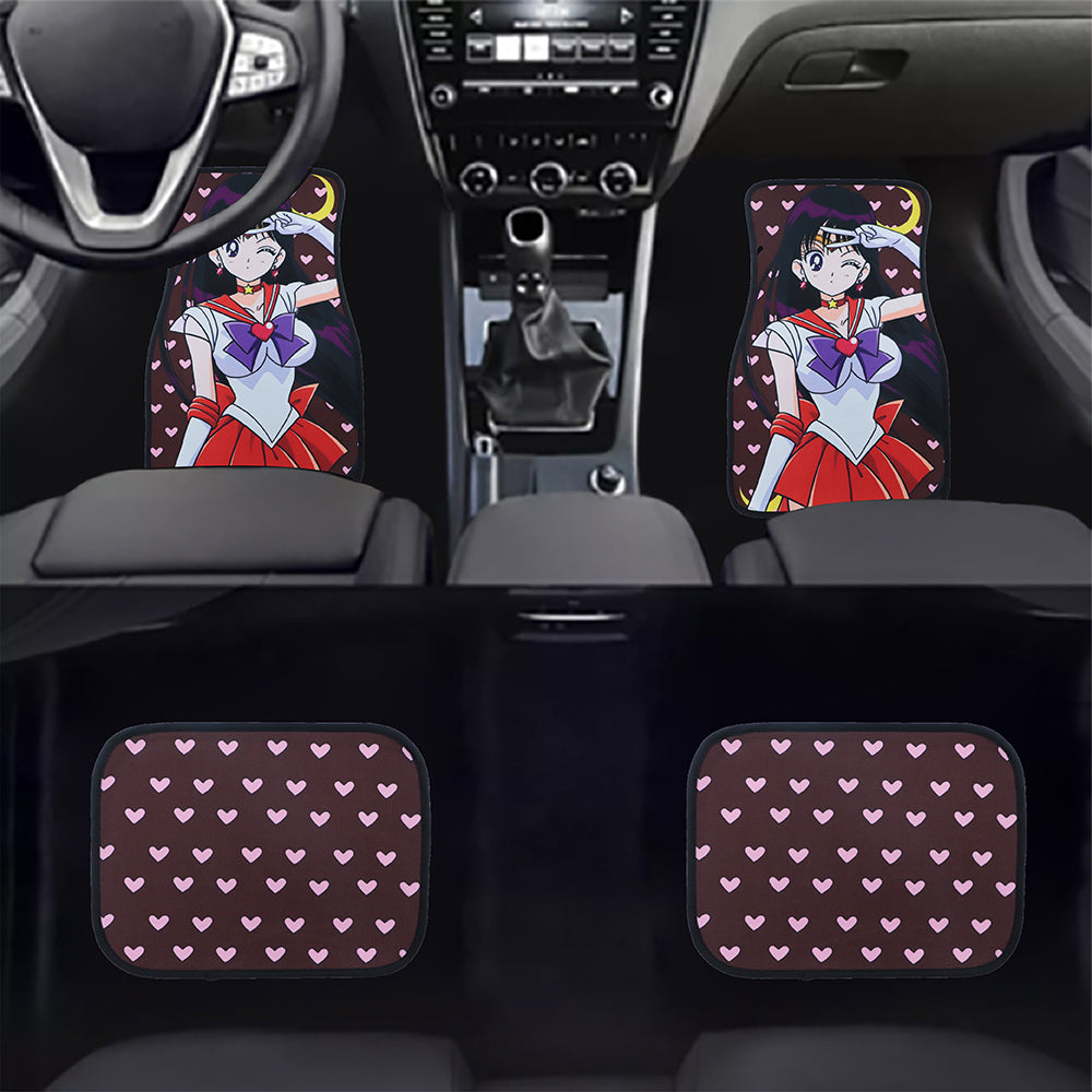 Brand New 4PCS UNIVERSAL ANIME SAILOR MARS Racing Fabric Car Floor Mats Interior Carpets