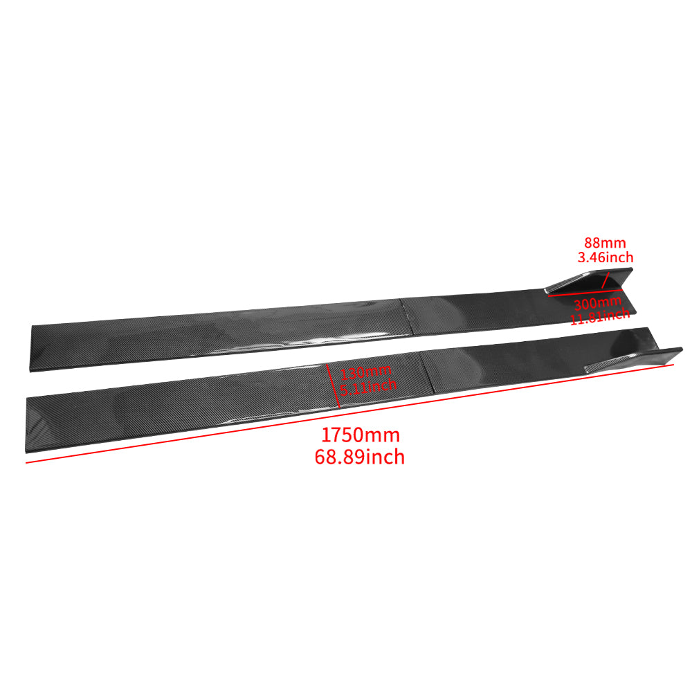 Brand New 4PCS Universal Car Side Skirt Extension Rocker Panel Body Lip Splitters Carbon Fiber