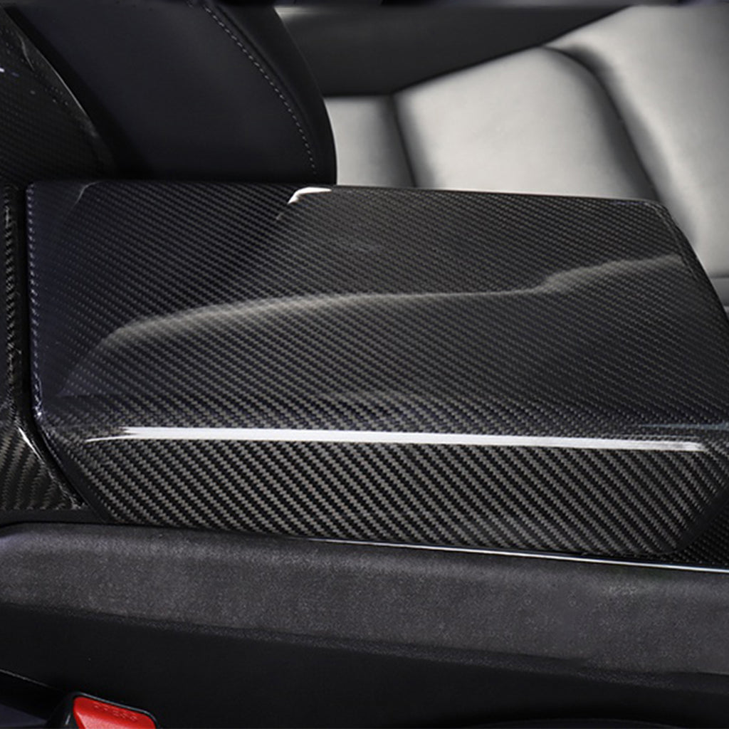 Brand New Real Carbon Fiber Center Console Armrest Box Cover For 2017-2023 Tesla Model 3 & Model Y