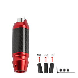 Brand New Universal Real Carbon Fiber Red Aluminum Automatic Transmission Racing Gear Shift Knob