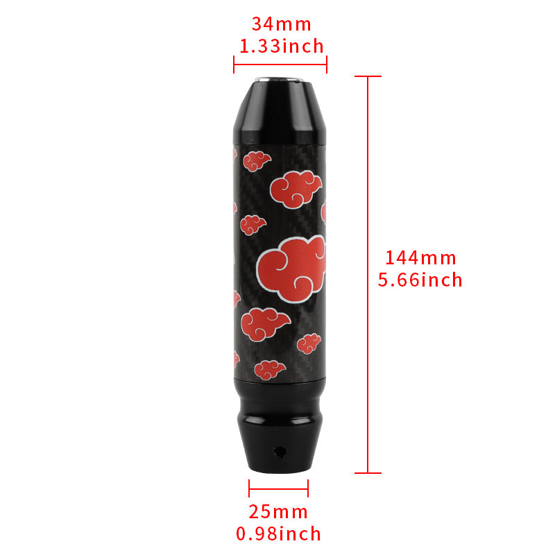 Brand New Naruto Akatsuki Cloud Universal Real Carbon Fiber Black Aluminum Automatic Transmission Racing Gear Shift Knob