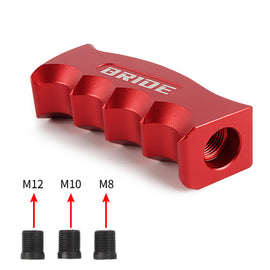 Brand New Bride Universal Red Aluminum Slotted Pistol Grip Handle Manual Gear Shift Knob Shifter M8 M10 M12