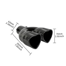 Load image into Gallery viewer, Brand New Universal Dual Carbon Fiber Look Heart Shaped Stainless Steel Car Exhaust Pipe Muffler Tip Trim Straight