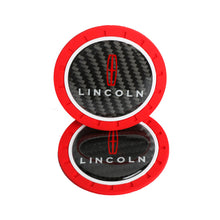 Load image into Gallery viewer, Brand New 2PCS LINCOLN Real Carbon Fiber Car Cup Holder Pad Water Cup Slot Non-Slip Mat Universal