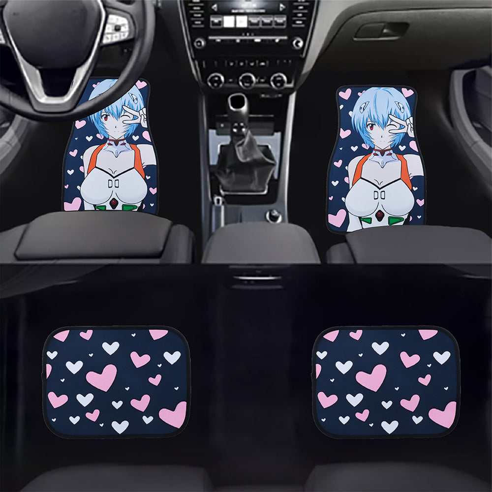 Brand New 4PCS UNIVERSAL ANIME GIRLS Racing Fabric Car Floor Mats Interior Carpets