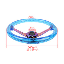 Load image into Gallery viewer, Brand New Universal 6-Hole 350mm Deep Dish Vip Blue Crystal Bubble Neo Spoke Steering Wheel