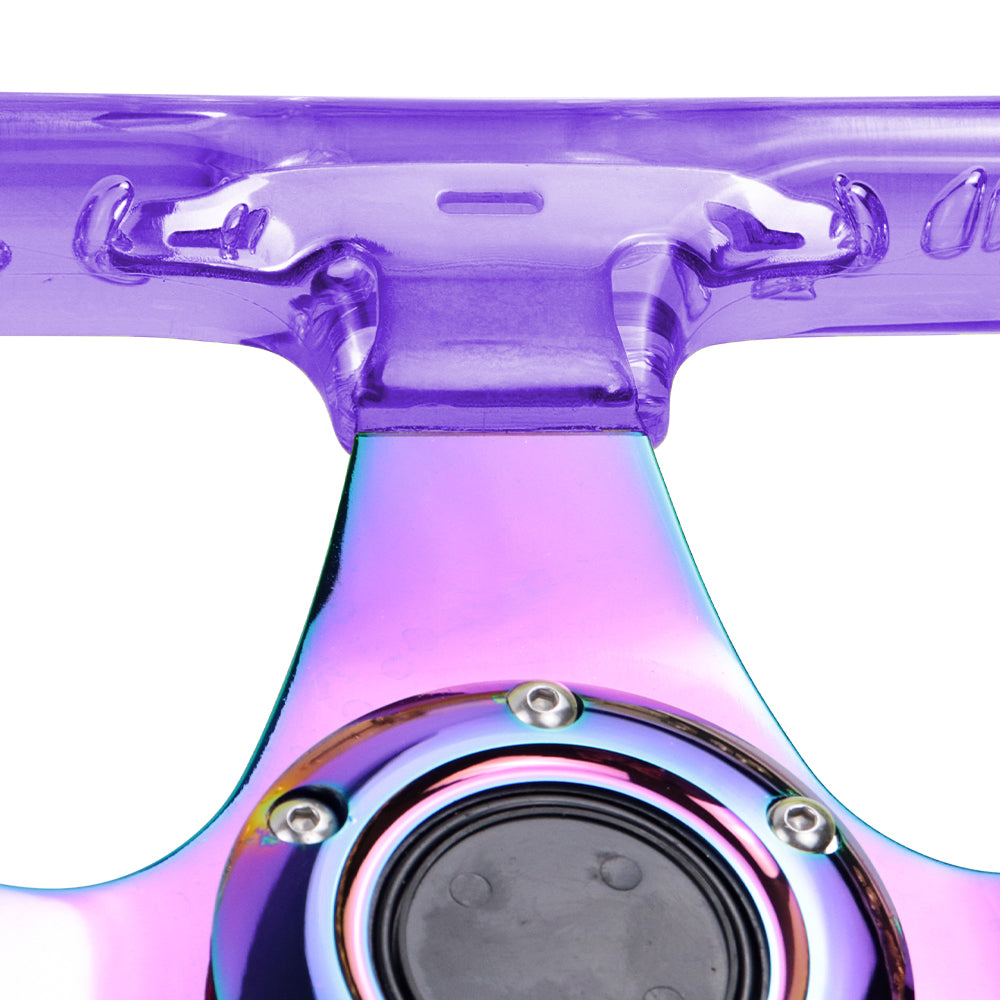 Brand New JDM Universal 6-Hole 326mm Vip Purple Crystal Bubble Neo Spoke Steering Wheel