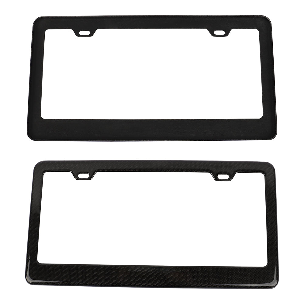 Brand New 2PCS Real 100% Carbon Fiber License Plate Frame Tag Cover Original 3K With Free Caps