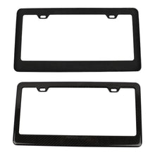 Load image into Gallery viewer, Brand New 2PCS Real 100% Carbon Fiber License Plate Frame Tag Cover Original 3K With Free Caps