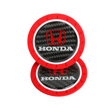 Load image into Gallery viewer, Brand New 2PCS Honda Real Carbon Fiber Car Cup Holder Pad Water Cup Slot Non-Slip Mat Universal