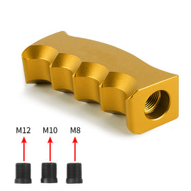 Brand New Universal Gold Aluminum Slotted Pistol Grip Handle Manual Gear Shift Knob Shifter M8 M10 M12
