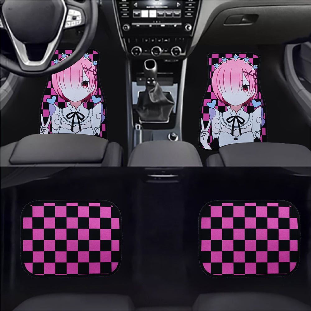 Brand New 4PCS UNIVERSAL ANIME HENTAI Racing Fabric Car Floor Mats Interior Carpets