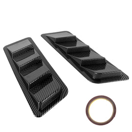 BRAND NEW UNIVERSAL 2PCS Carbon Fiber Look Car Hood Vent Scoop Louver Bonnet Vent Air Flow