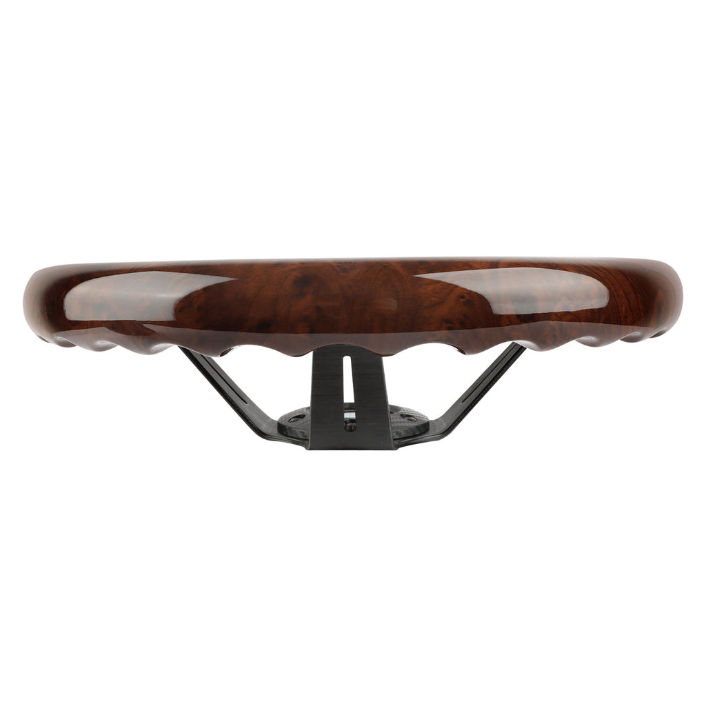 Brand New 350mm 14" Universal JDM Deep Dish Dark Wood ABS Racing Steering Wheel Black Spoke