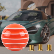 Load image into Gallery viewer, Brand New Jdm Universal Glossy Orange W/White Stripes Round Ball Shifter Shift Knob M8 M10 M12