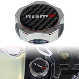 Brand New Jdm Chrome Engine Oil Cap With Real Carbon Fiber Nismo Sticker Emblem For Nissan