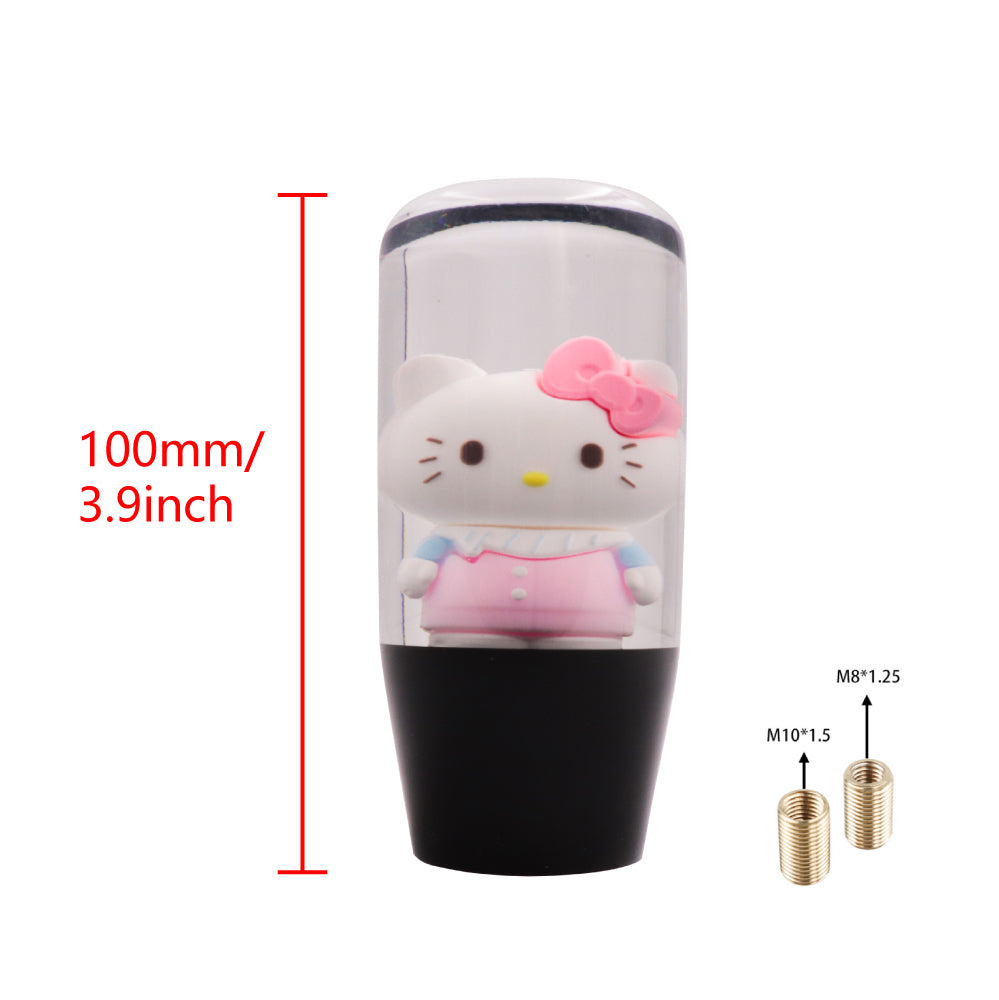 Brand New Universal Hello Kitty Character Crystal Clear Stick Car Manual Gear Shift Knob Shifter Lever Cover