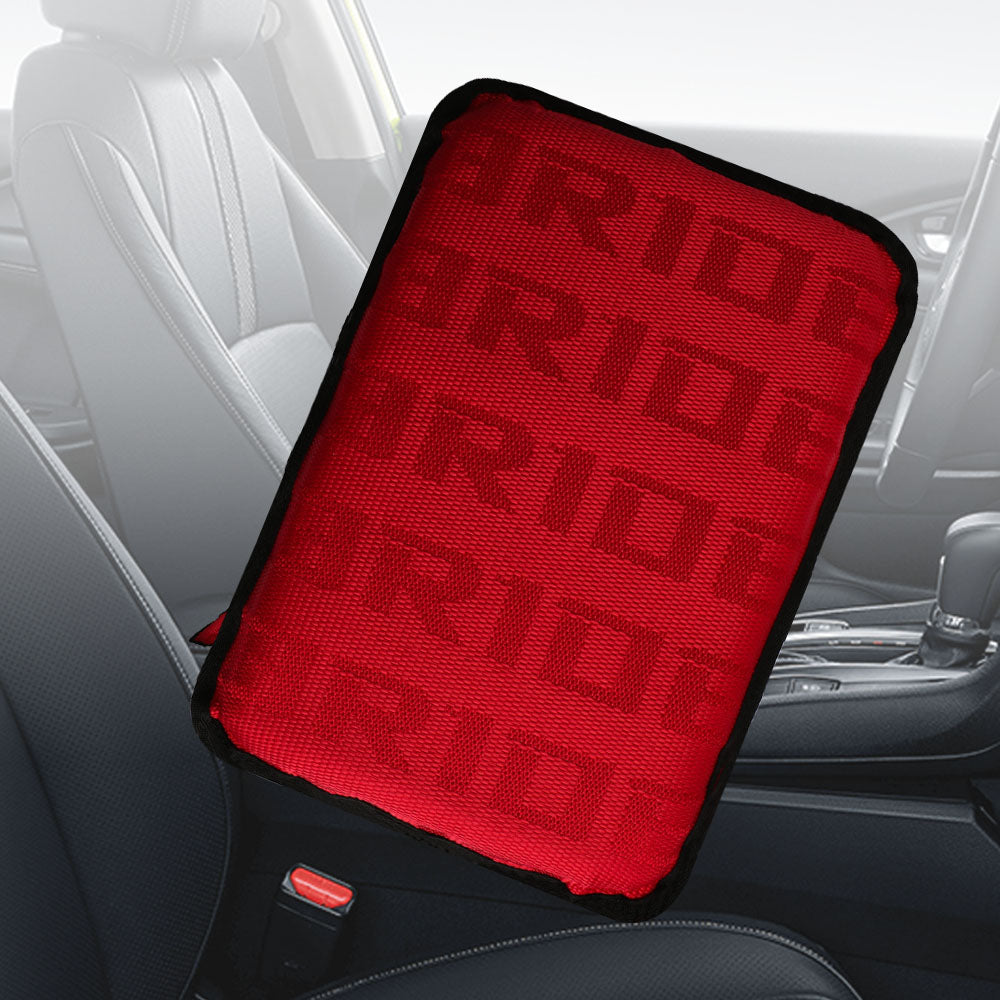BRAND NEW BRIDE Gradation Fabric Car Armrest Pad Cover Center Console Box Cushion Mat Red