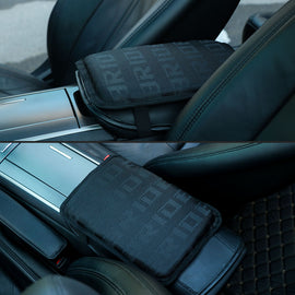 BRAND NEW BRIDE Gradation Fabric Car Armrest Pad Cover Center Console Box Cushion Mat Black