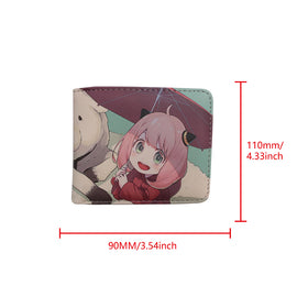 Brand New Unisex SPY X Family Anya Forger Anime Purse Short Bifold Fashion Leather Wallet
