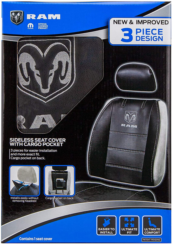 BRAND NEW Universal Ram Elite Synthetic Leather Car Truck Suv 1 Front Sideless Seat Covers Set + Headrest Cover Also