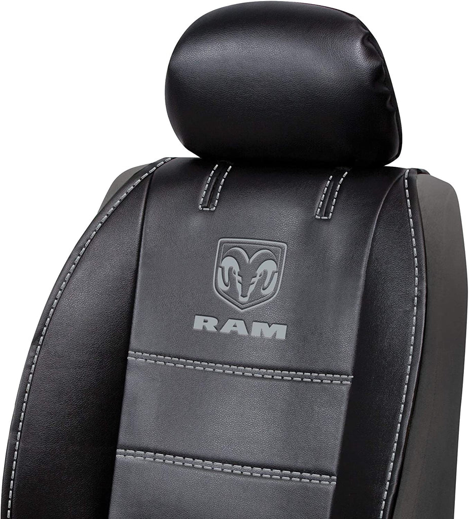 BRAND NEW Universal Ram Elite Synthetic Leather Car Truck Suv 1 Front Sideless Seat Covers Set + Headrest Cover Also