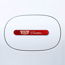 Brand New 1PCS Cadillac Real Carbon Fiber Red Car Trunk Side Fenders Door Badge Scratch Guard Sticker