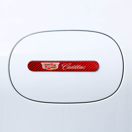 Brand New 4PCS Cadillac Real Carbon Fiber Red Car Trunk Side Fenders Door Badge Scratch Guard Sticker