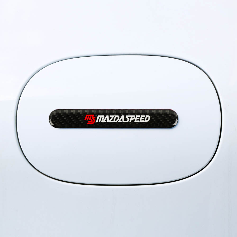 Brand New 8PCS Mazdaspeed Real Carbon Fiber Black Car Trunk Side Fenders Door Badge Scratch Guard Sticker