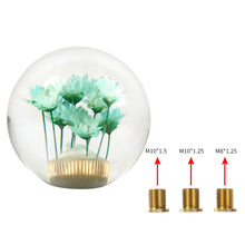 Load image into Gallery viewer, Brand New Universal Round Ball Crystal Clear Green Flowers Manual Gear Shift Knob Shifter M8 M10 M12