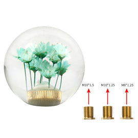 Brand New Universal Round Ball Crystal Clear Green Flowers Manual Gear Shift Knob Shifter M8 M10 M12