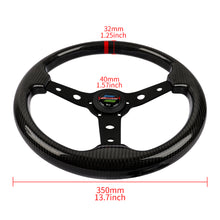 Load image into Gallery viewer, Brand New 350mm 14&quot; Universal JDM SPOON SPORTS Black Real Carbon Fiber Steering Wheel