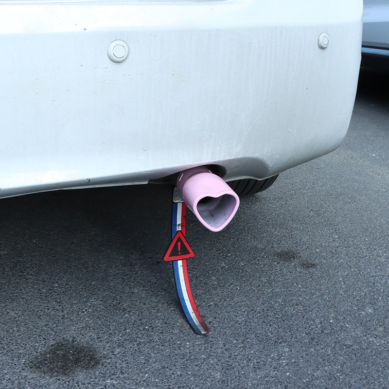 Brand New Universal Pink Heart Shaped Stainless Steel Car Exhaust Pipe Muffler Tip Trim Staight