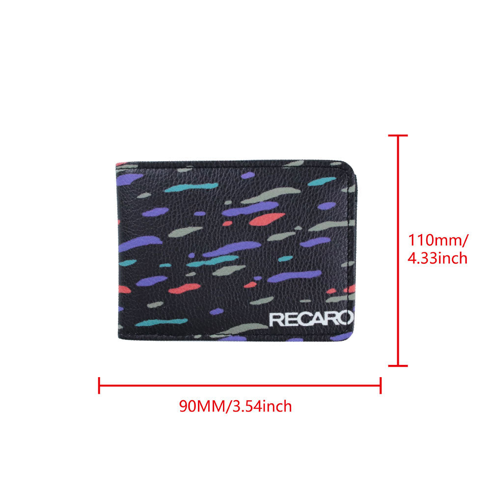 Brand New Recaro Men's Cloth Leather Bifold Credit Card ID Holder Wallet US