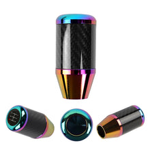 Load image into Gallery viewer, Brand New Universal 5 SPEED Neo-Chrome Real Carbon Fiber Racing Gear Stick Shift Knob For MT Manual M12 M10 M8