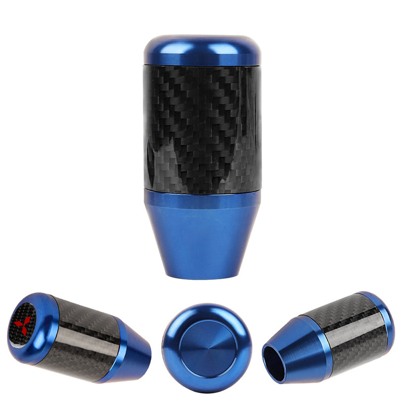 Brand New Universal Mitsubishi Blue Real Carbon Fiber Racing Gear Stick Shift Knob For MT Manual M12 M10 M8