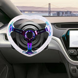 Brand New Universal 6-Hole 350MM Heart Clear Deep Dish Vip Crystal Bubble Neo Spoke Steering Wheel