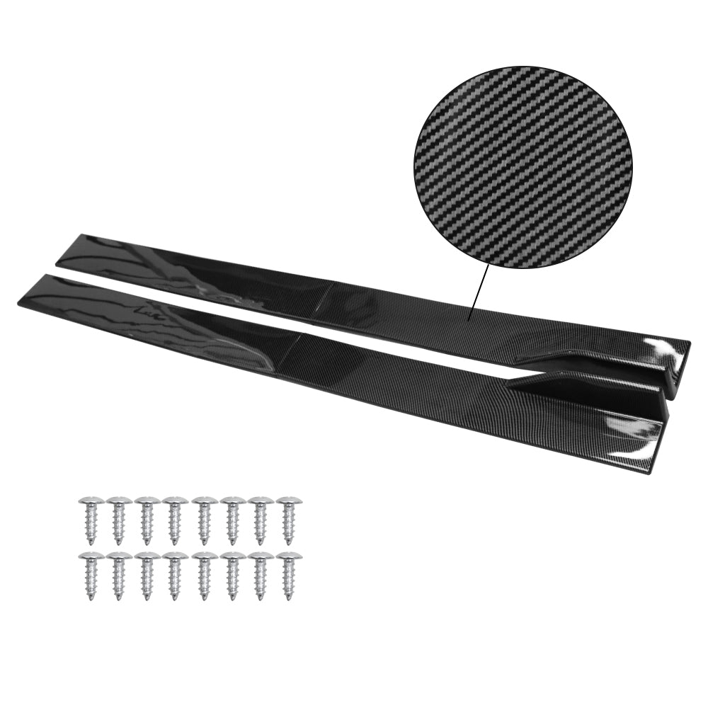 Brand New 4PCS Universal Car Side Skirt Extension Rocker Panel Body Lip Splitters Carbon Fiber