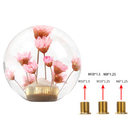 Brand New Universal Round Ball Crystal Clear Pink Flowers Manual Gear Shift Knob Shifter M8 M10 M12