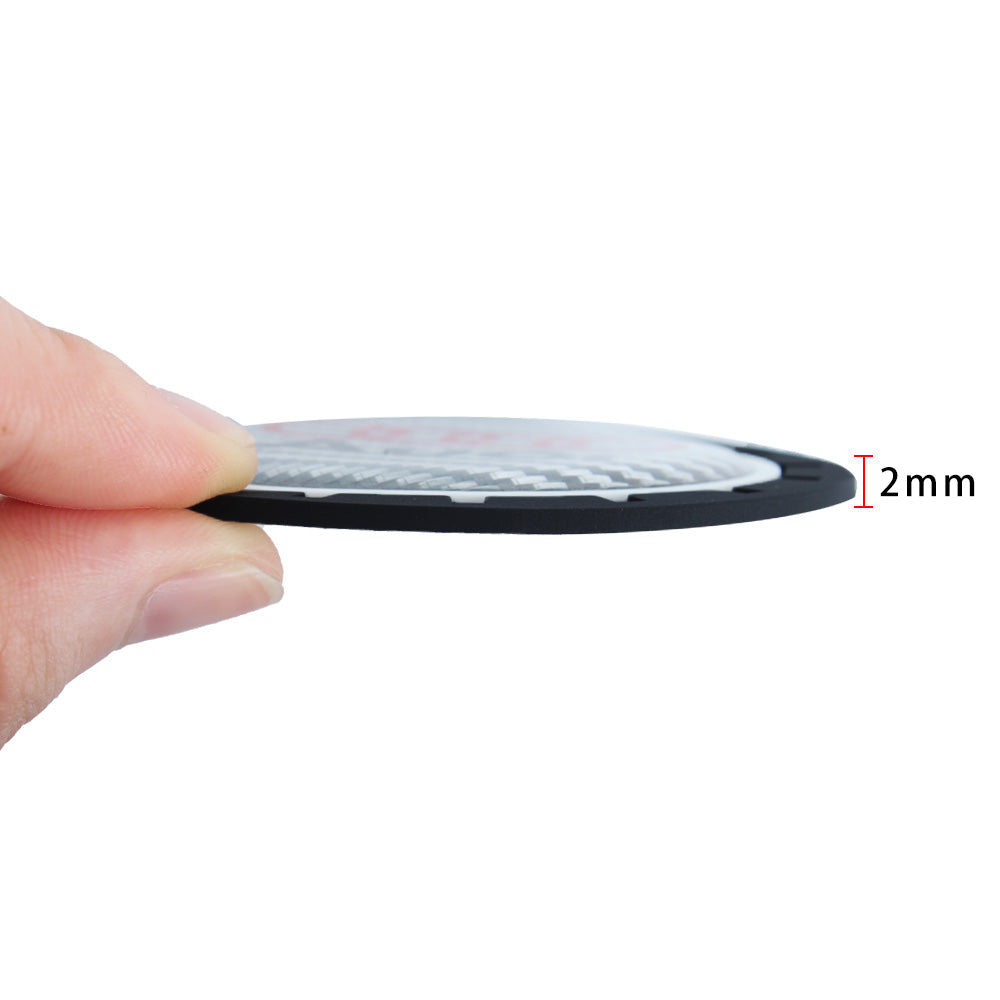 Brand New 2PCS MUGEN RACER Real Carbon Fiber Car Cup Holder Pad Water Cup Slot Non-Slip Mat Universal