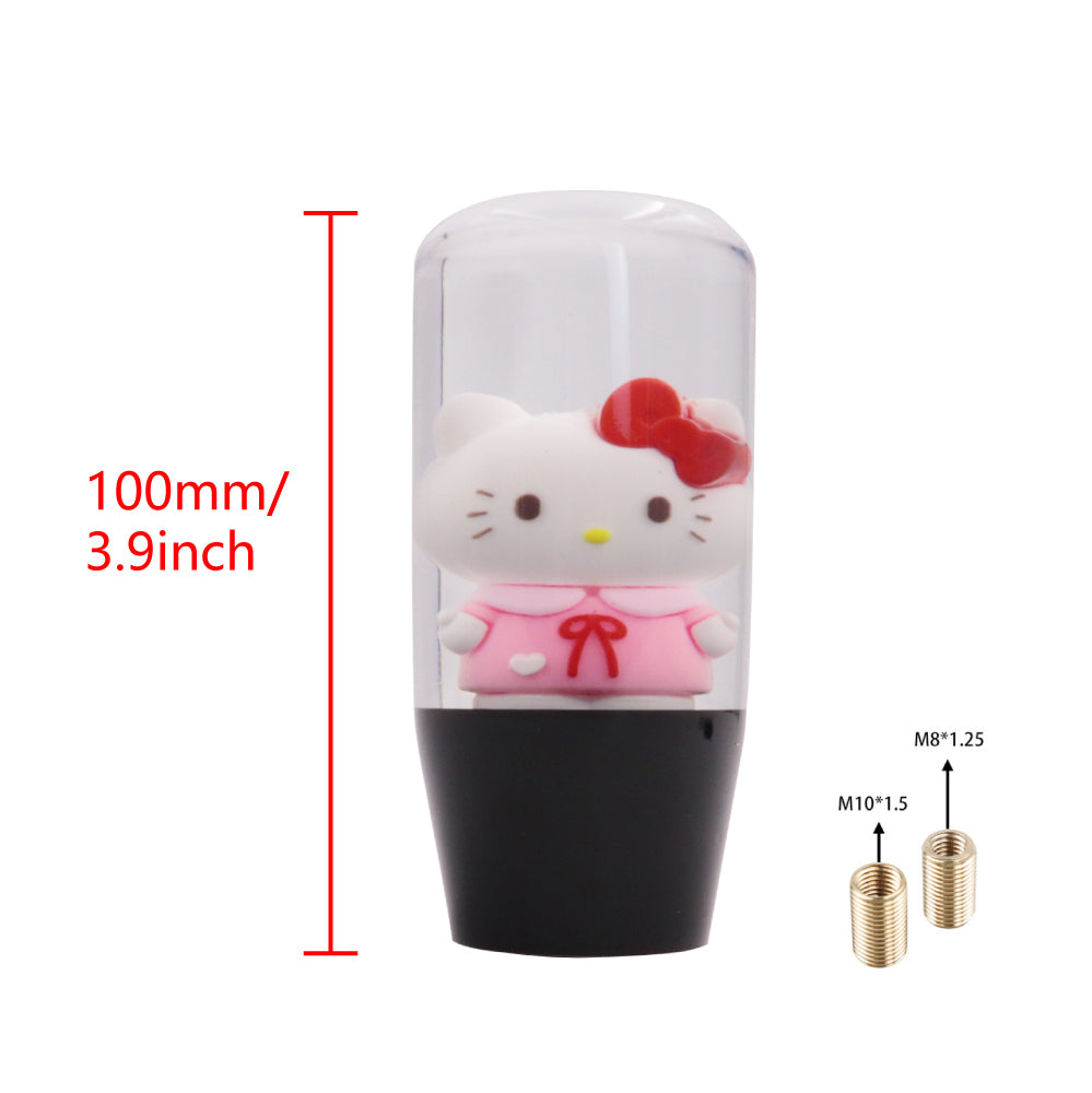 Brand New Universal Hello Kitty Character Crystal Clear Stick Car Manual Gear Shift Knob Shifter Lever Cover