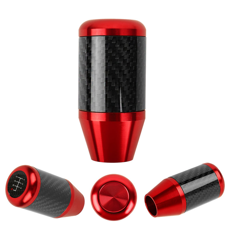 Brand New Universal 6 SPEED Red Real Carbon Fiber Racing Gear Stick Shift Knob For MT Manual M12 M10 M8